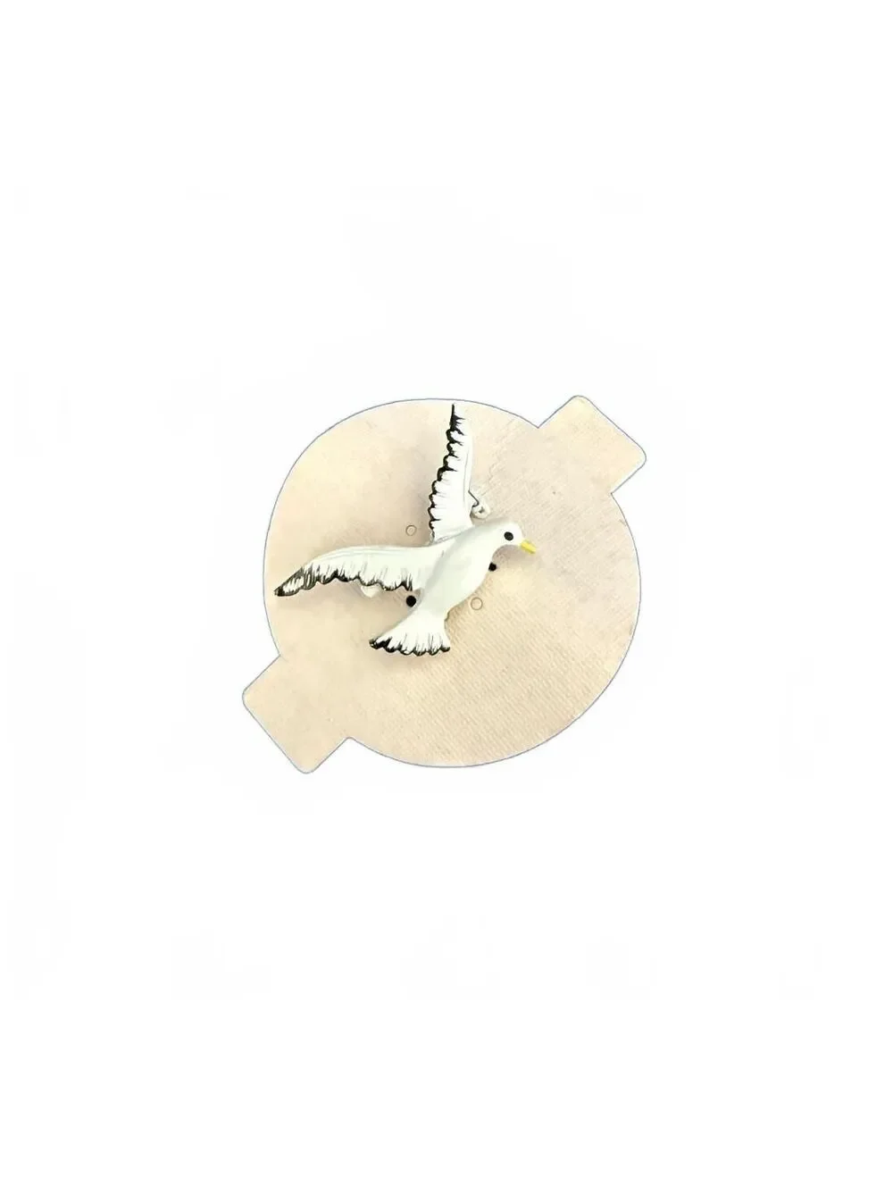 Vintage 1960s Gerry's White Enamel Rhinestone Seagull Bird Brooch
